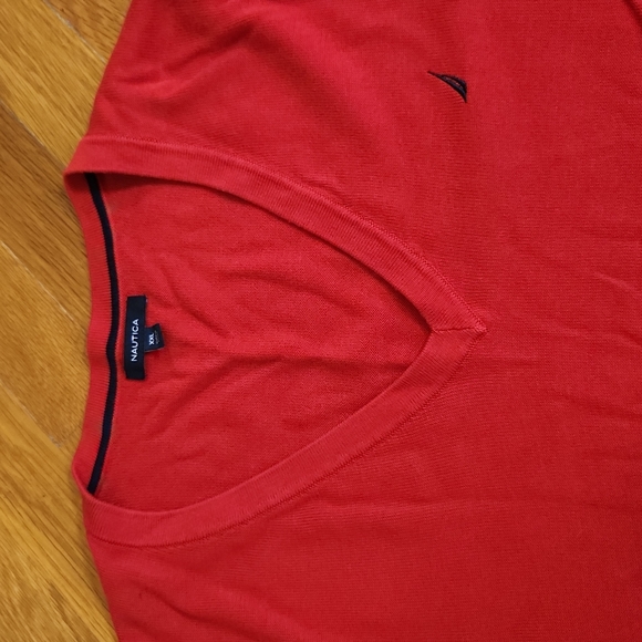 Nautica V-neck Red Sweater - Picture 2 of 5